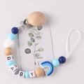 Custom English Letter Name Silicone Rainbow Beads Baby Pacifier
