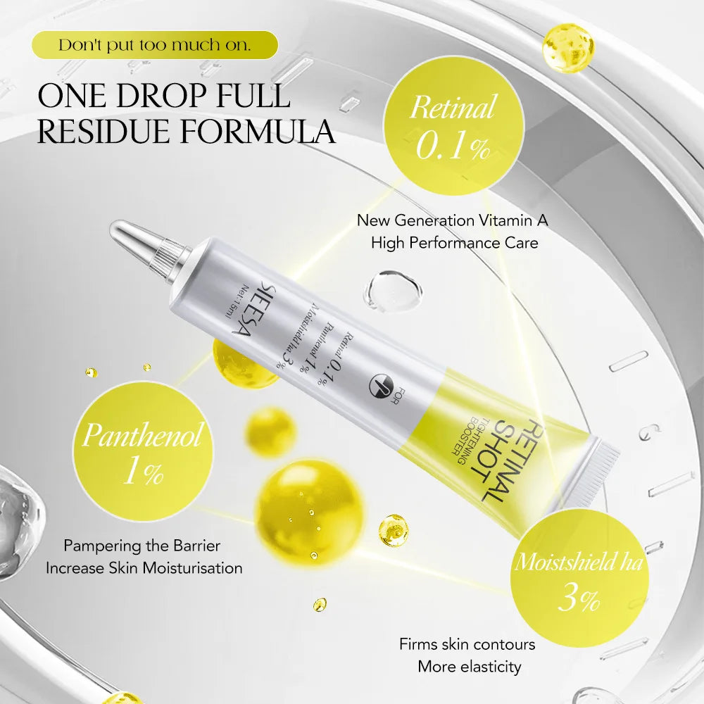 Retinal Shot 0.1% Face Booster Eye Cream Nano Retinal Tightening Serum for Wrinkles & Pores, Anti-Aging Skin Care 15ml