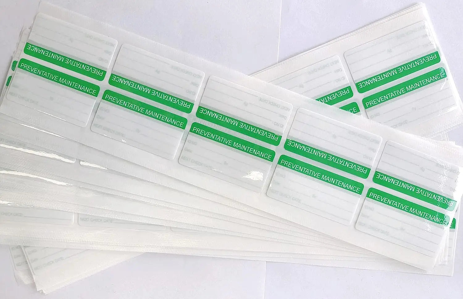 Preventive Maintenance Sticker 1x2 inch Check Safety Label, Press/Date/Next Label with Transparent Flap 180 Pcs