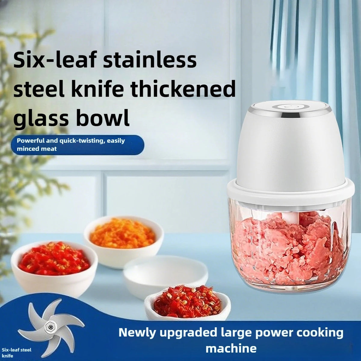 TINSOL 350ML Electric Meat Grinder Food Chopper Garlic Masher