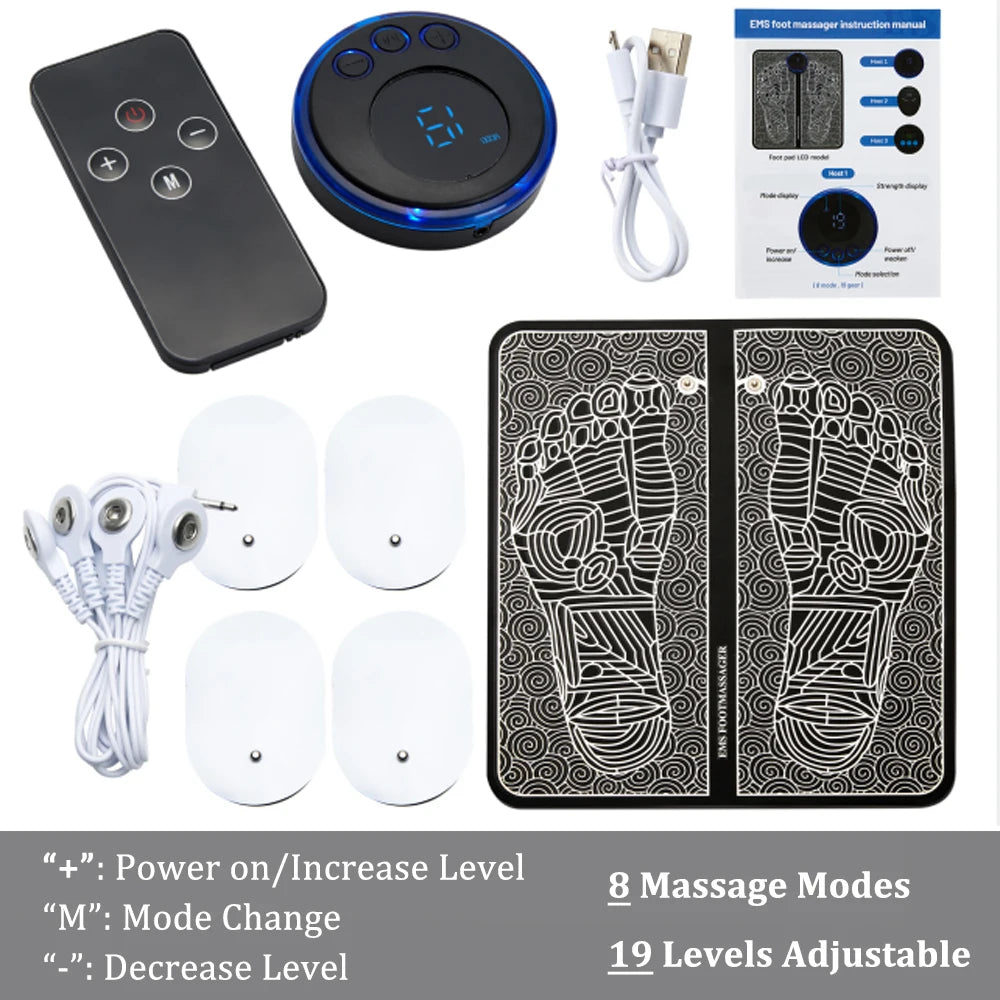 EMS Foot Massager Mat Electric TENS Feet Massager Pad