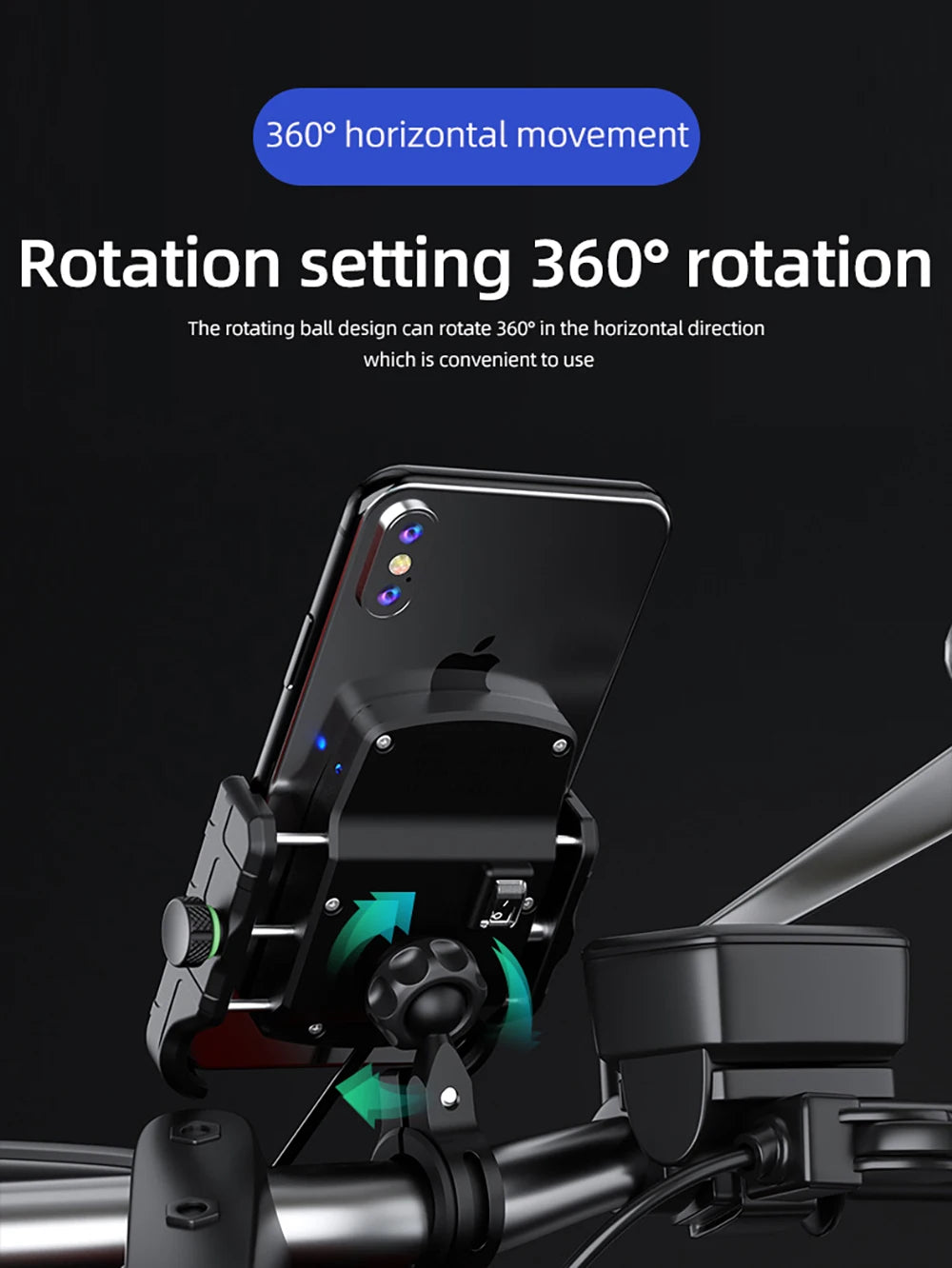 Motorcycle Phone Holder Wireless Charger Moto Motorbike Mirror Mobile Stand Support USB-C Fast Wireless Charging Cellphone Mount