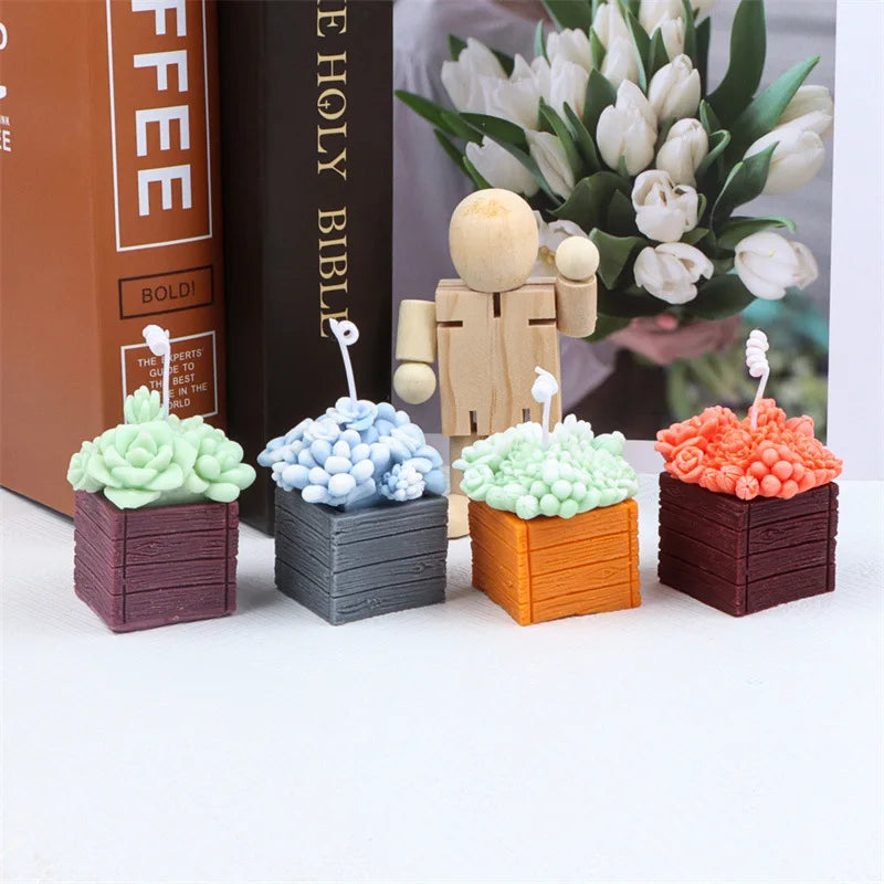Succulent Flower Pot Silicone Mold DIY Flower Plant Gypsum Candle Making Resin Soap Mould Handmade Cement Clay Molds Home Decor