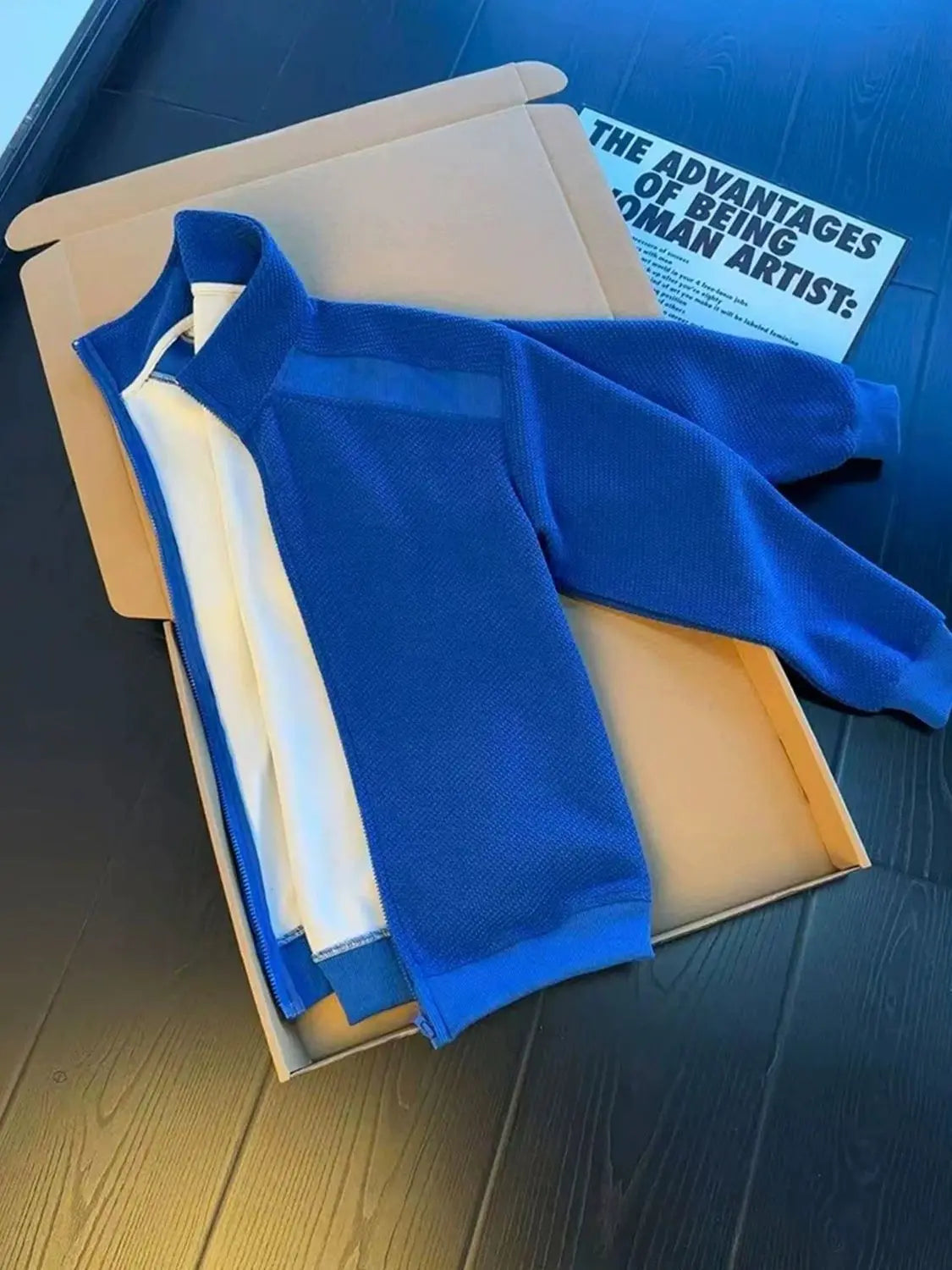 Klein Blue Dragon-Scale Cardigan Jacket