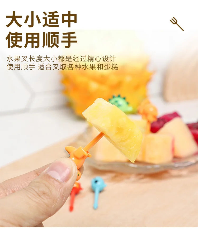 40PCS Fruit Fork Cartoon Kids Cake Fruit Toothpick Mini Animal Fork Food Grade Plastic Bento Lunch Bento Accessories Party Decor