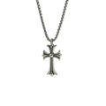 Vintage cross necklace, men's and women's personalized trend pendant titanium steel collarbone chain niche design jewelry