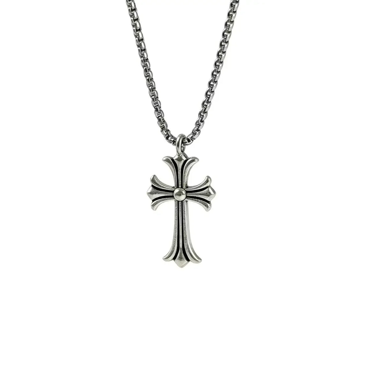 Vintage cross necklace, men's and women's personalized trend pendant titanium steel collarbone chain niche design jewelry