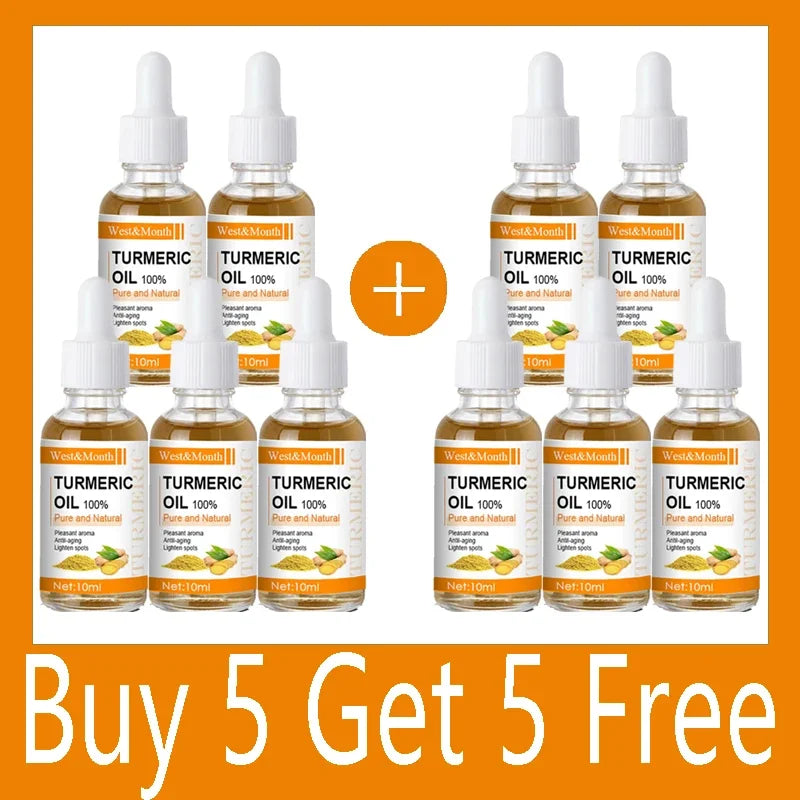 Turmeric Whitening Freckles Serum Remove Dark Spots Melasma Brighten Lighten Melanin Improve Dull Anti-aging Face Skin Care 10ml