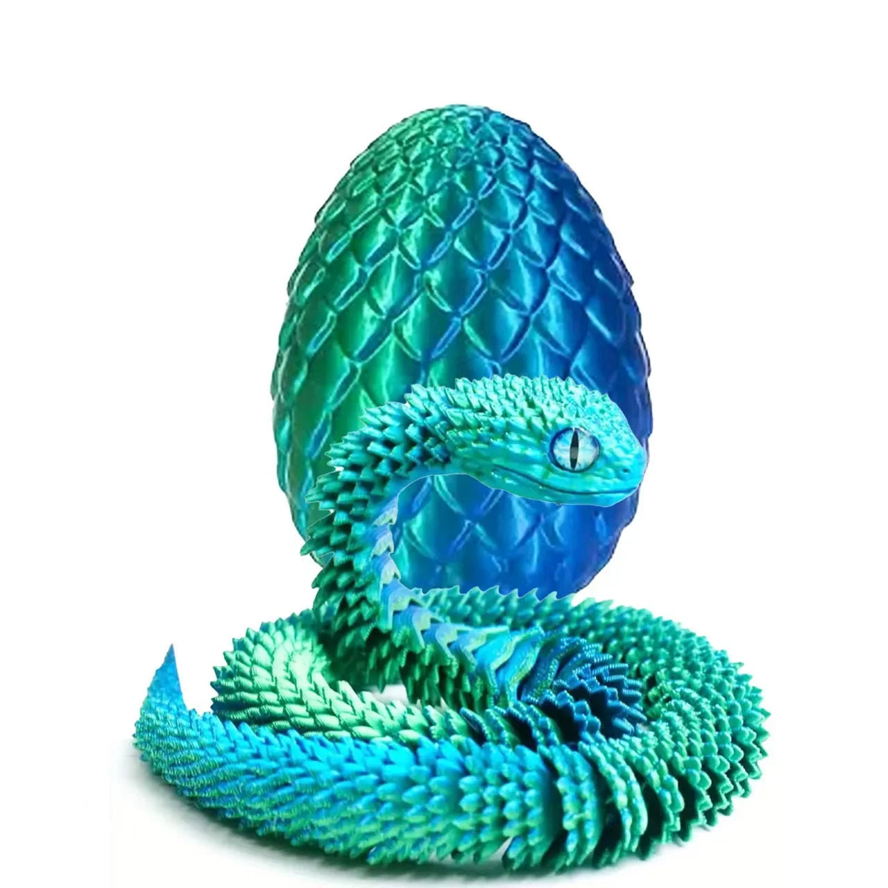 4pcs/set 3D printed snake surprise egg decoration, flexible joints, the best gift for 3D printing enthusiasts