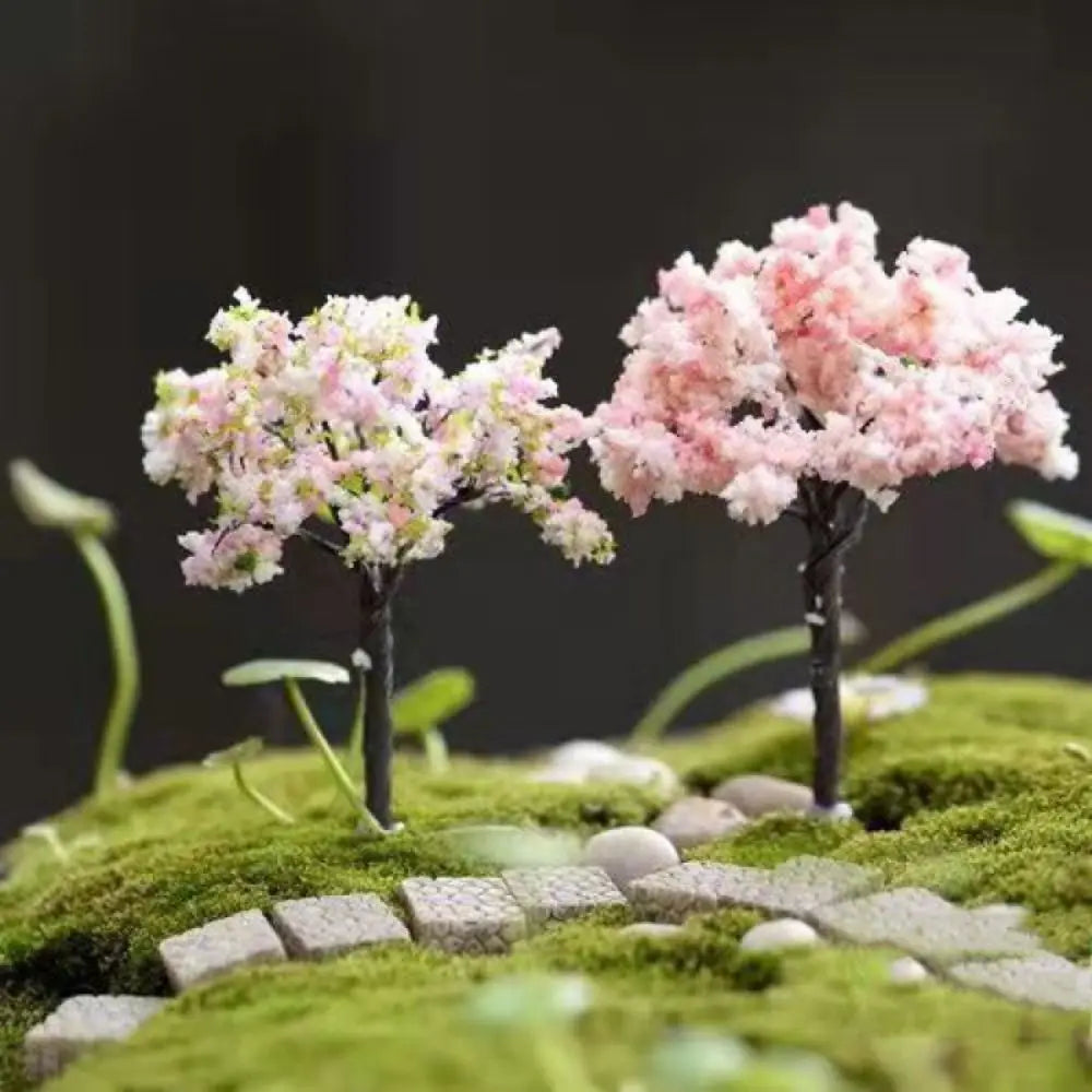Durable Plastic Sakura Miniatures Rural Style Model Simulation Trees Landscape Vivid Micro Landscape