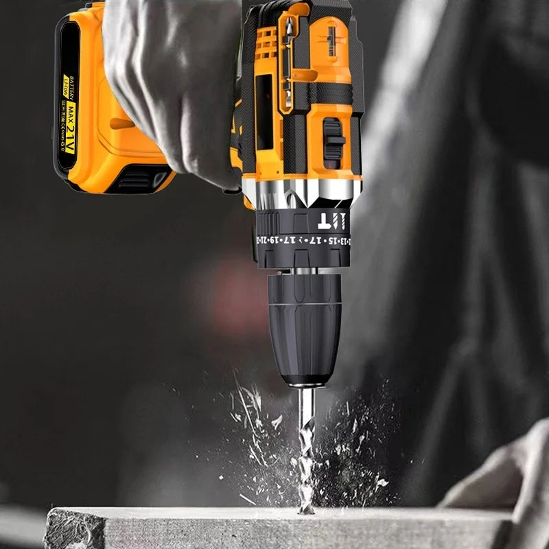 21V Cordless Drill Driver Kit, 2 Speed