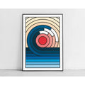 Japanese Contemporary Tokyo Artworks Poster Big Sunrise Waves