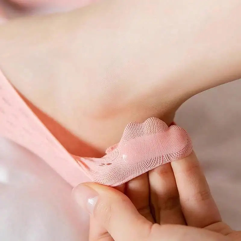 Women's Toe Socks, No Show Invisible Socks, Silicone Non-Slip Ladies Boat Socks, Low Cut, Breathable, Sweat Absorbing, Summer Thin