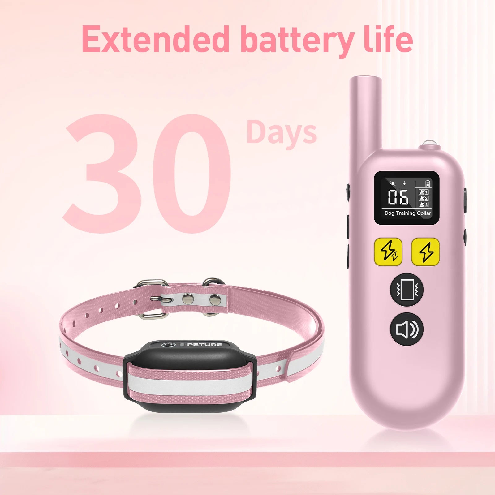 1000M Remote Dog Training Collar Rechargeable Dog Shock Collar With 3 Modes Electric Dog Collar for Small Medium Large Dogs Pink
