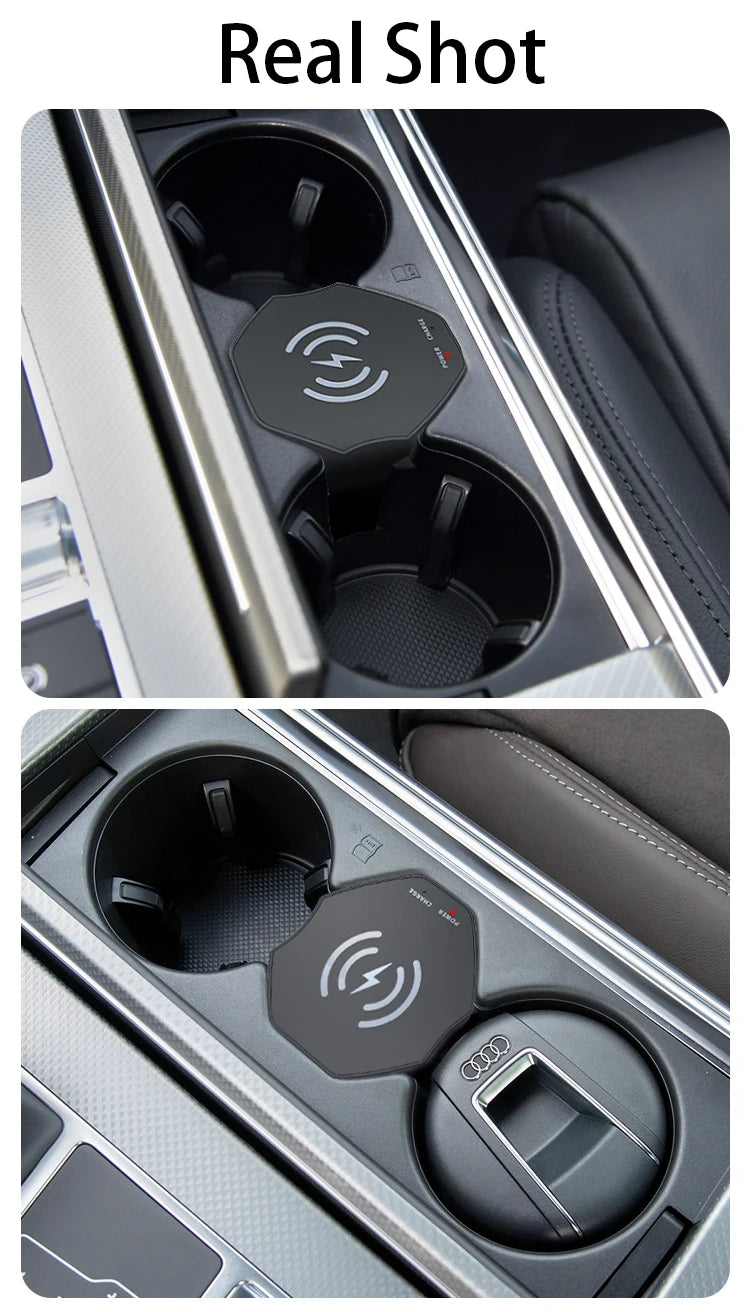 Wireless Charger For Audi A6 A7 S6 S7 C8  2019-2023 Cigarette Lighter Car Charger 15W Car Mobile Phone QI Fast Charging