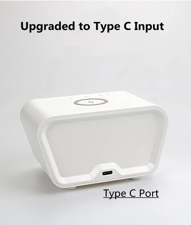 Wireless Charger Pad LED Digital Alarm Clock Desktop Temperature Phone Chargers Stand 15W Fast Wireless Charging Dock Station