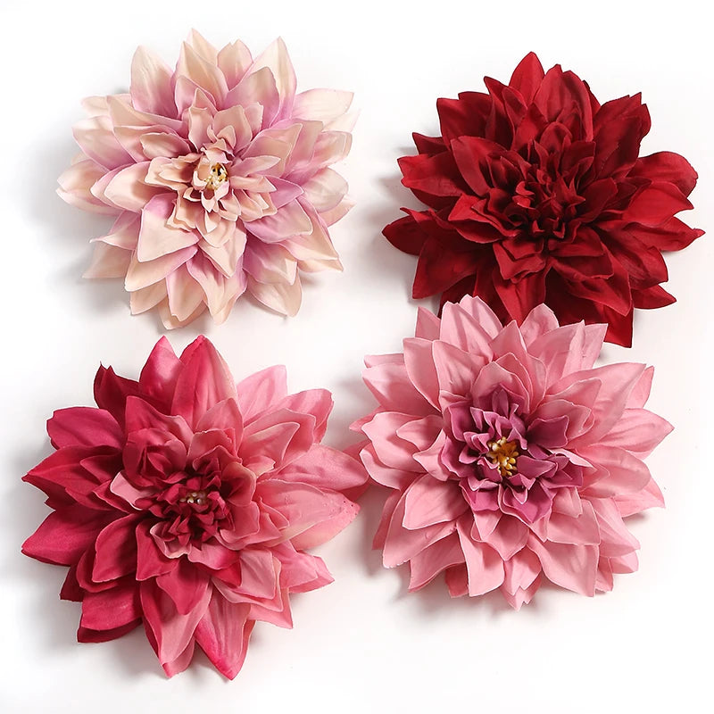 3/7pcs Bulk 15cm Artificial Dahlia Flowers Chrysanthemum Handmade DIY Home Decor Flowers Head Bride Flowers Bouquet Accessories