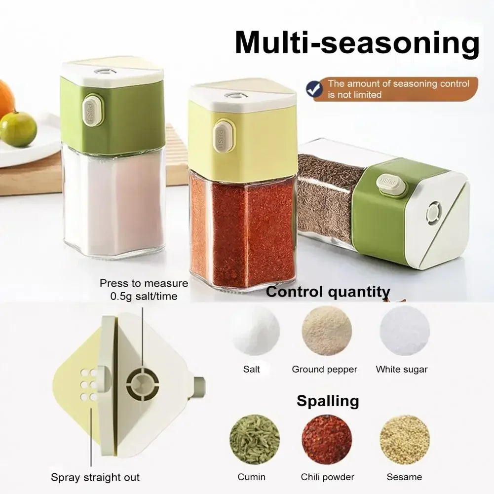 2026 New Kitchen Quantitative Salt Bottle Spice Can Pepper Chili Powder Jar Glass Seasoning Tank Sealed Moisture-proof Gadgets