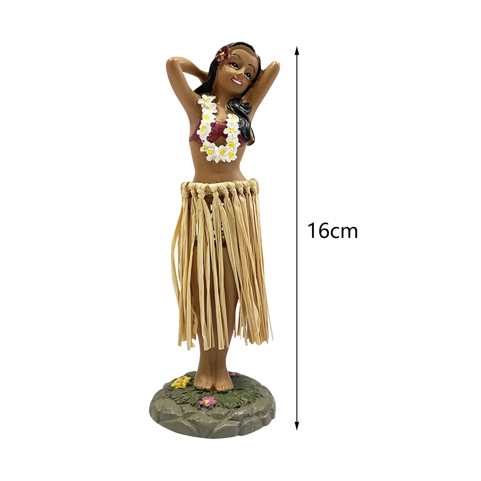 Hawaiian Hula Girl Dashboard Doll with Ukulele for Car Dashboard Collection Figurines Gifts Home Decor Mini Size Doll Dashboard