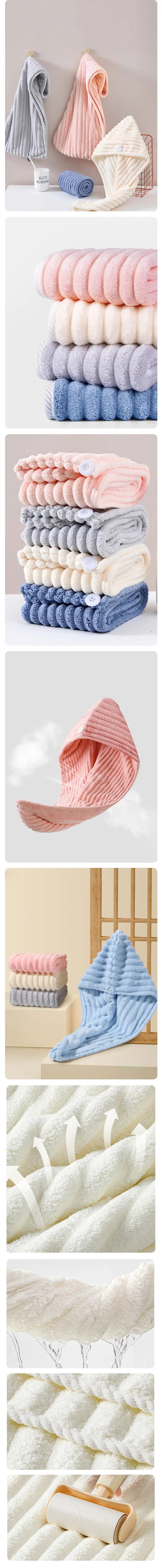 Ultra fine fiber towel wrapped and thickened Ladies' dry hair cap Thick and highly absorbent headscarf for wiping hair