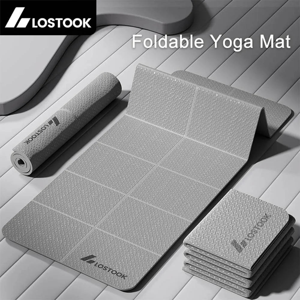 4mm Thick TPE Foldable Yoga Mat Easy to Store