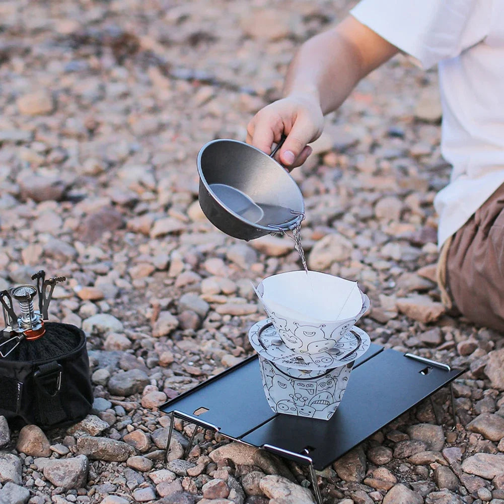 PP Foldable Dinnerware Portable Camp Flatware Set Bowl/Cup/Plate/Coffee Drip Filter Collapsible for Camping Hiking Travelling