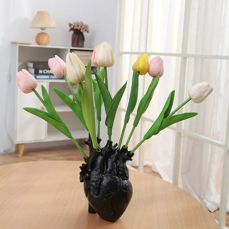 Heart Shaped Flower Vase Realistic 3D Human Heart Design Flower Pot Unique Decor for Home, Office or Garden Creative Medical Ana