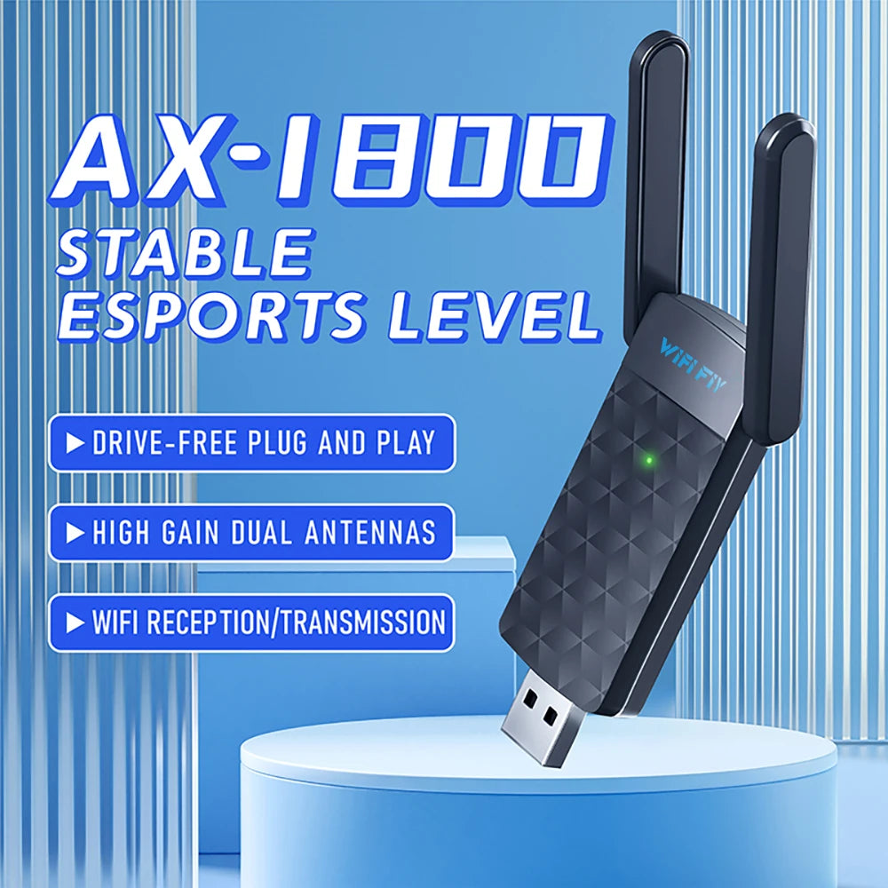 WiFi 6 USB3.0 Adapter 1800Mbps 5G/2.4GHz USB Wi-fi Dongle