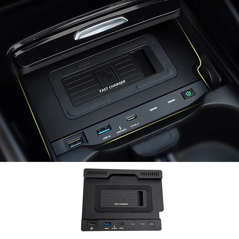 Wireless Charger For Mercedes Benz A/B GLB CLA GLA Class W177 W247 X247 AMG A35L Mobile Phone Type-c/USB Charging Accessories