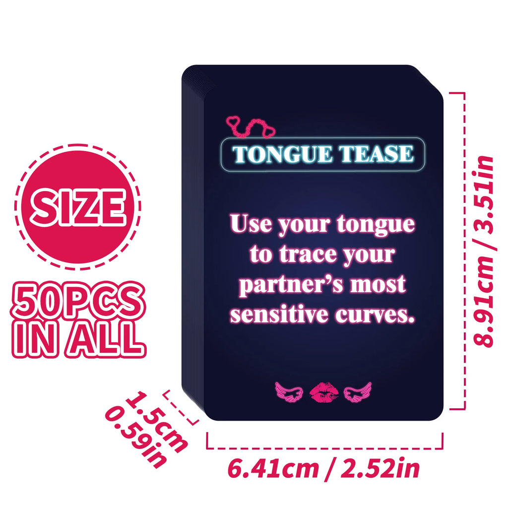 50pcs Interactive Fun Couple Game Cards Sexy Board Game for Female Friends Gathering Entertainment