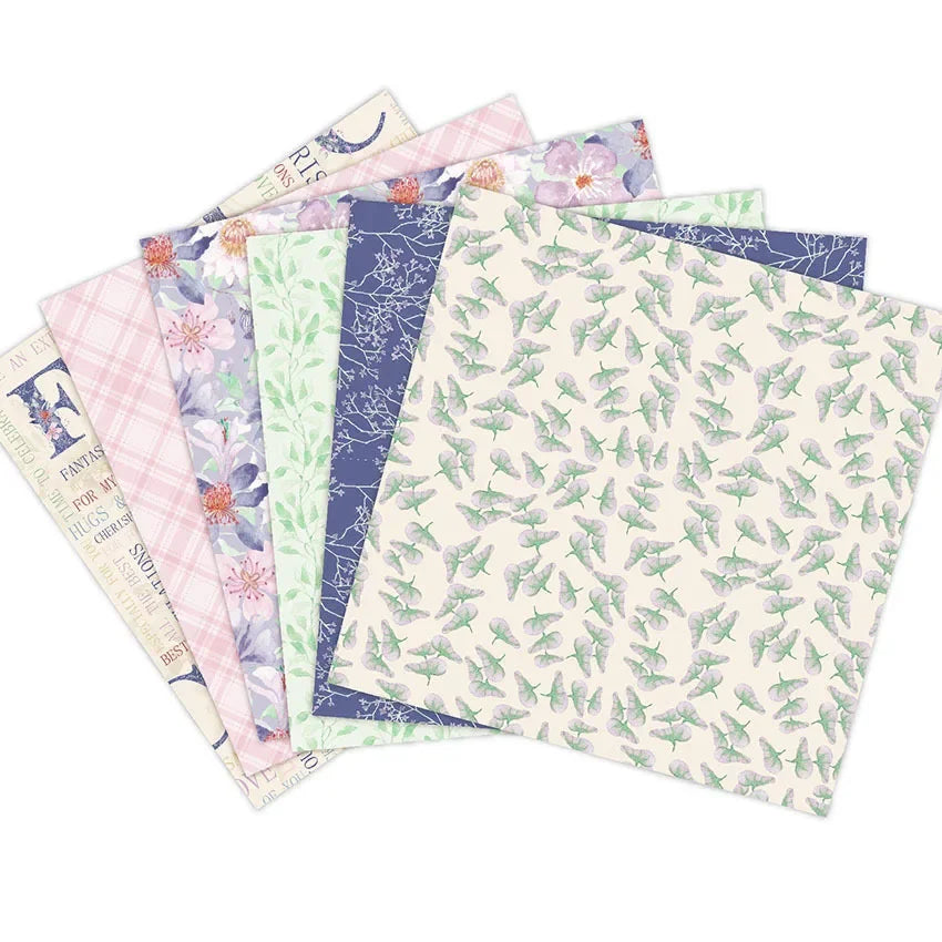 6x6 Scrapbooking Paper Pad  6/12 Sheets Floral Pattern Decorative Paper For Journaling Collage DIY Crafts
