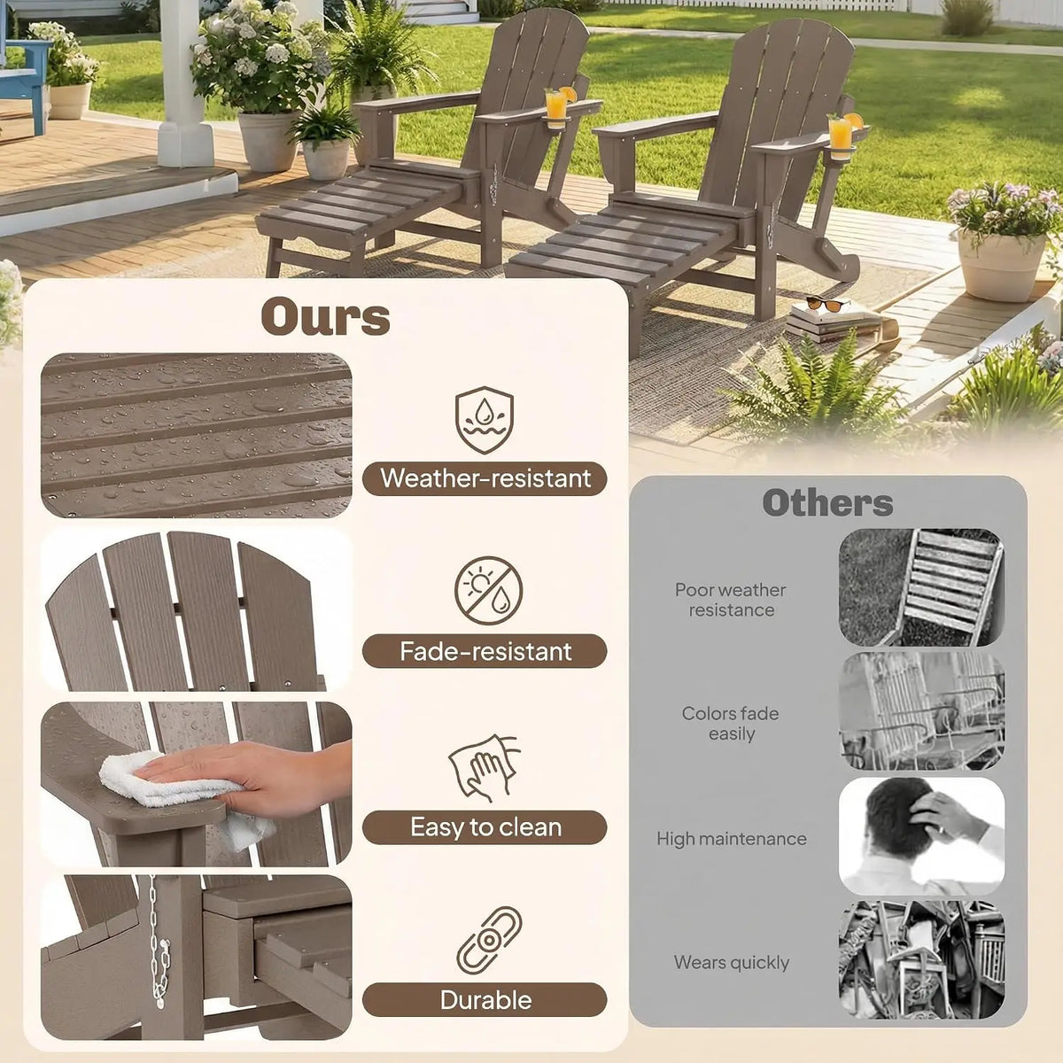 Outdoor HDPE Fire Pit Chair