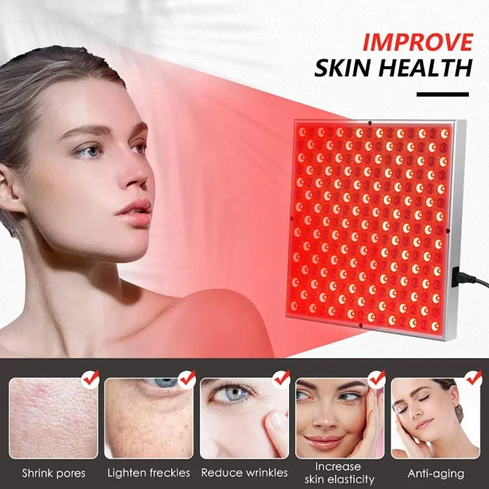 LED Red Light Therapy Panel Lamp for Facial Anti Aging Skin Care Beauty 225 LED Light Body Pain Relief Physical Therapy Tools