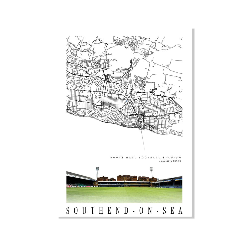 Football Poster Clubs Map Liverpool Manchester Football Stadium Poster Wall Art Canvas Painting for Living Room Home Decor