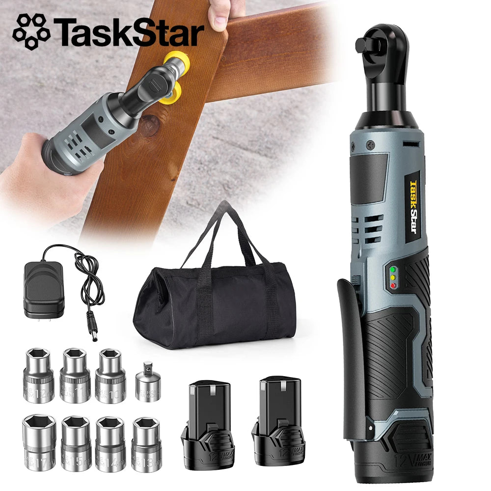 12V Cordless Ratchet Wrench With Sockets