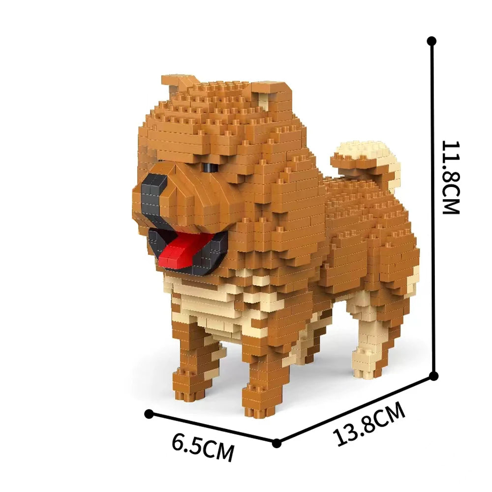 KNEW BUILT Dachshund Dog Model Mini Building Block Toy Set 9 Style for Pet Enthusiasts Teddy Hughes Corgi Collie Pet Style Brick