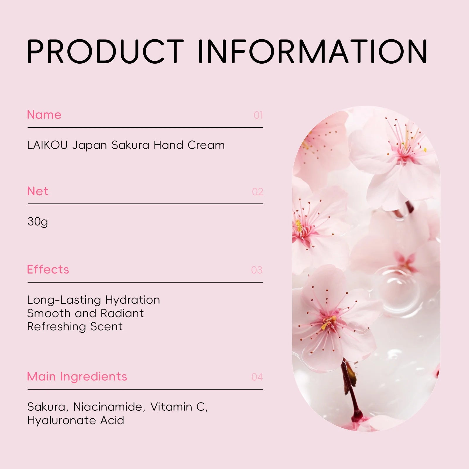 Sakura Nourishing Hand Cream Hands Moisturizing Anti-chapping Brightening Hydrating Hand Cream Hand Skin Care Products Wholesale