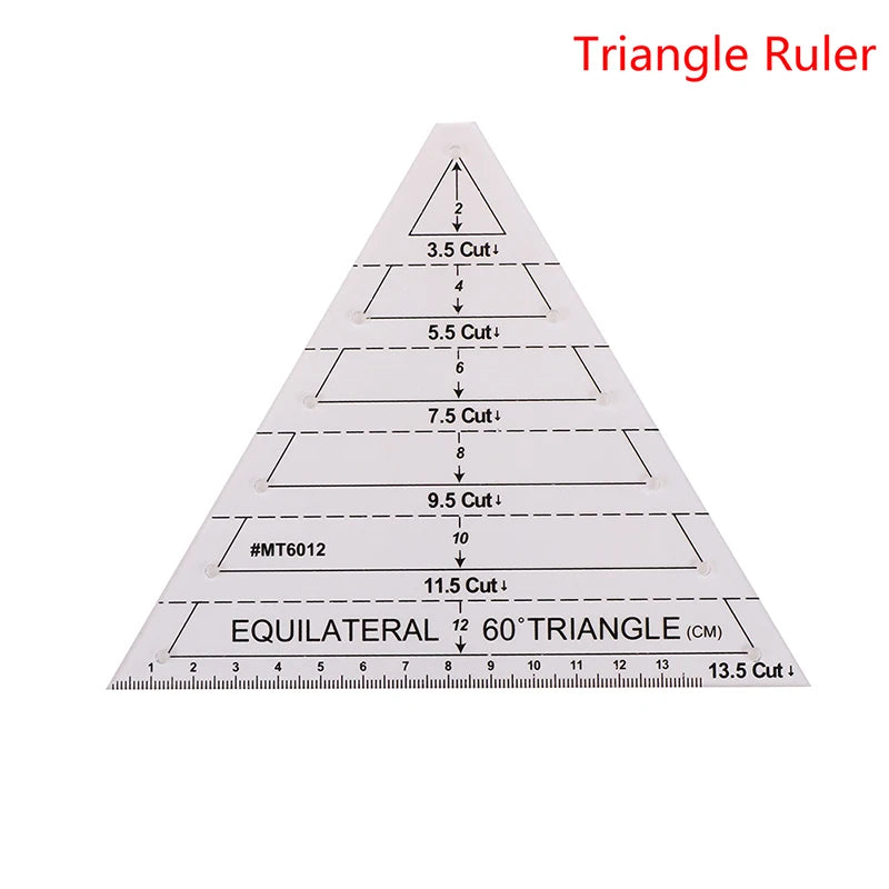 DIY Sewing Patchwork Ruler Multi Functional Angle Cutting Ruler Acrylic Anti Slip Sewing Ruler Round Edge Template Ruler