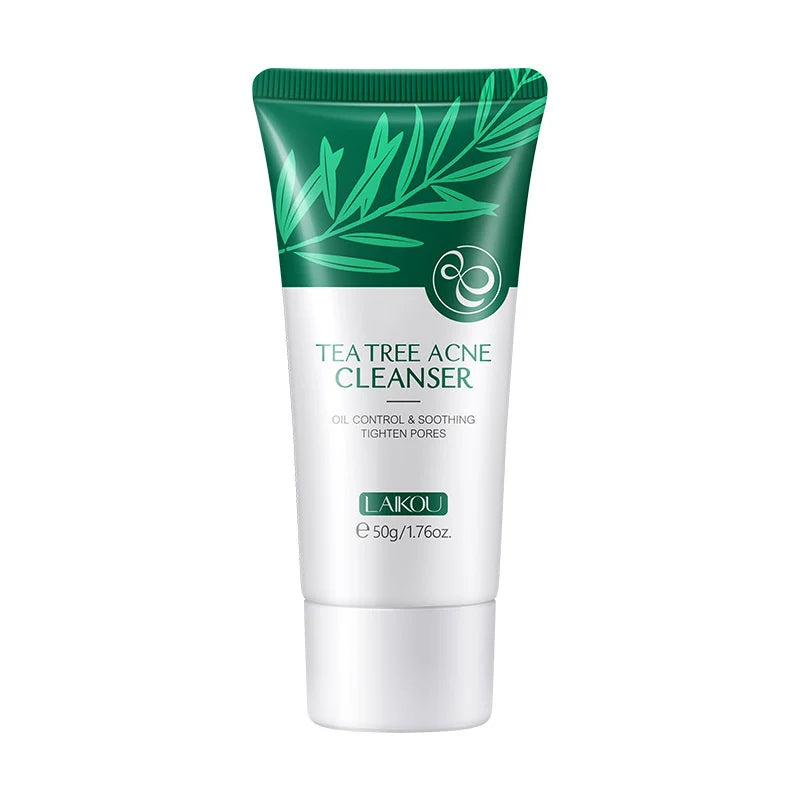 LAIKOU Tea Tree Serum 17ml Anti-Acne Cream 20g Cleanser 50g Plant Extract Refreshing Hydrating Moisturizing Skin Care Set Beauty