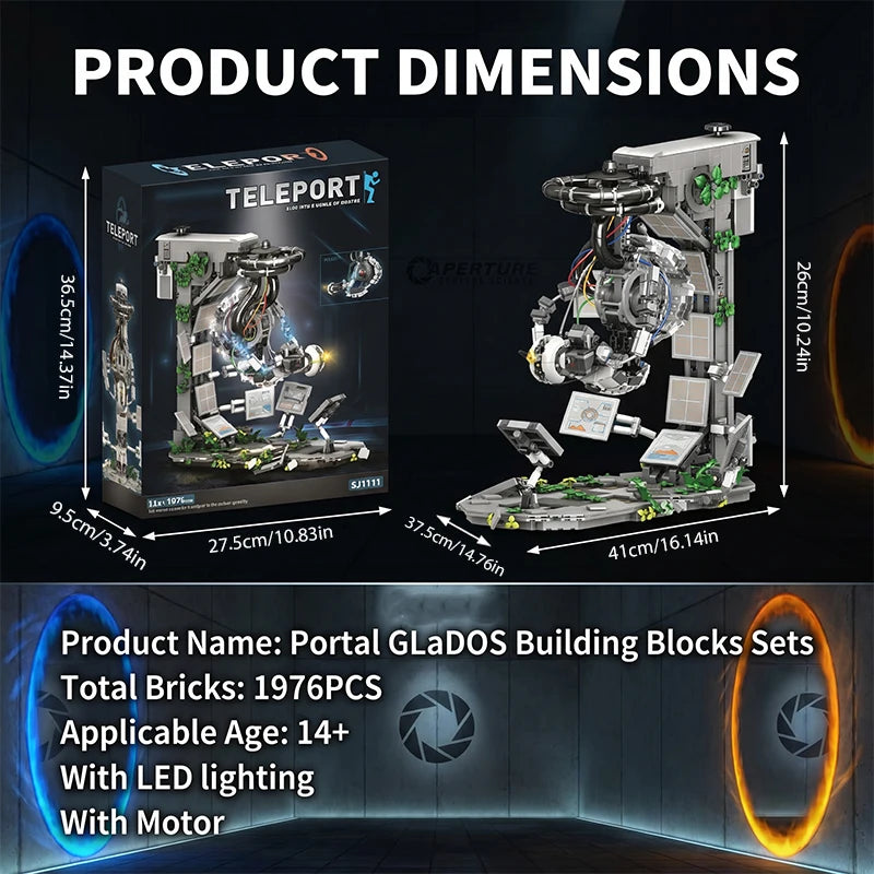 GLaDOS Portal 2 with LED Motor Building Blocks Decrypt
