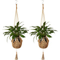 2 Pcs For Hanging Planters Baskets Jute Rope Macrame Plant Hanger Wall Hanging Flower Pot Holder with Hanging Hooks Home Decor