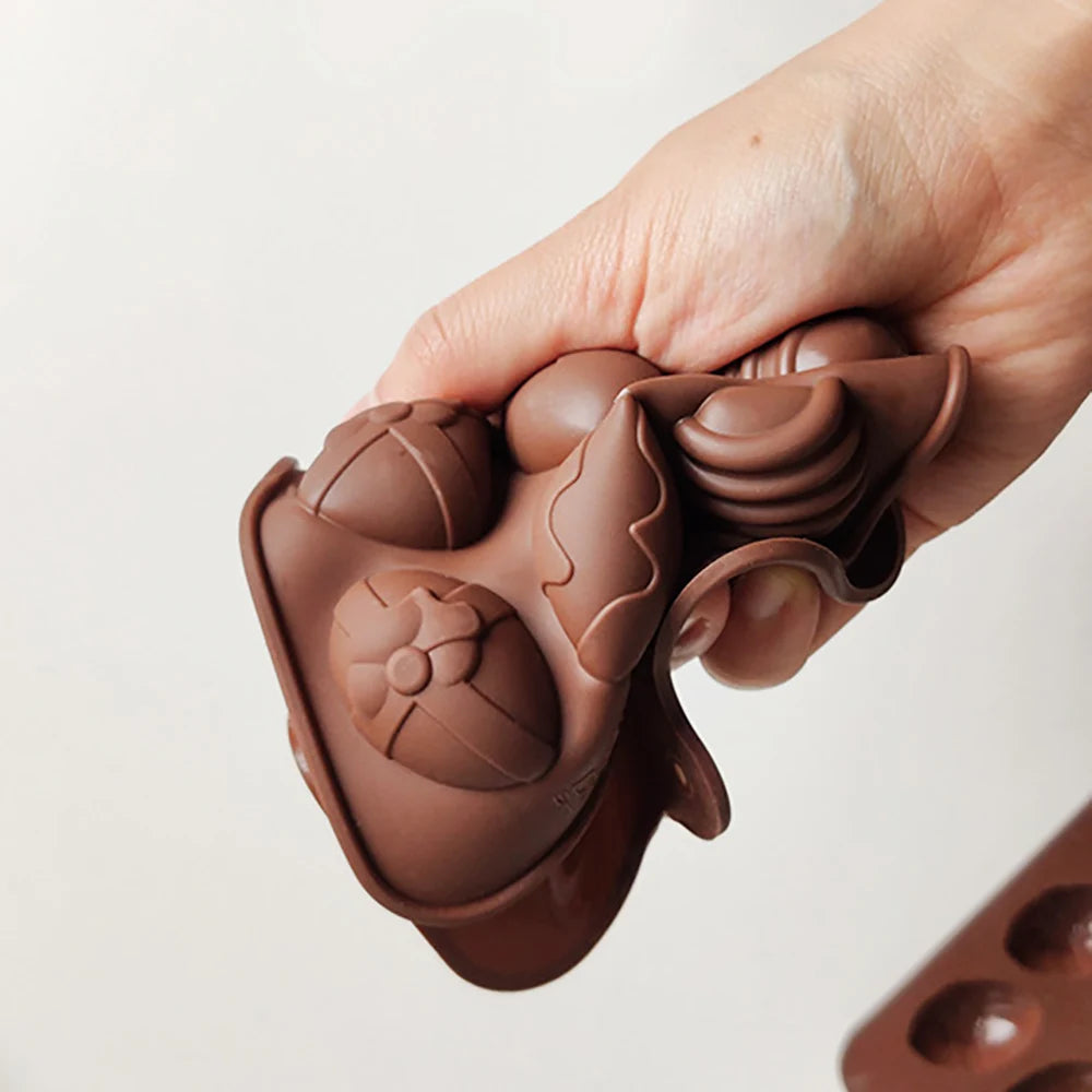 Silicone world DIY Easter Chocolate Egg Silicone Mold Nonstick Cake Decorating Baking Candy Mold Silicone 3D Mold Kitchen Gadget