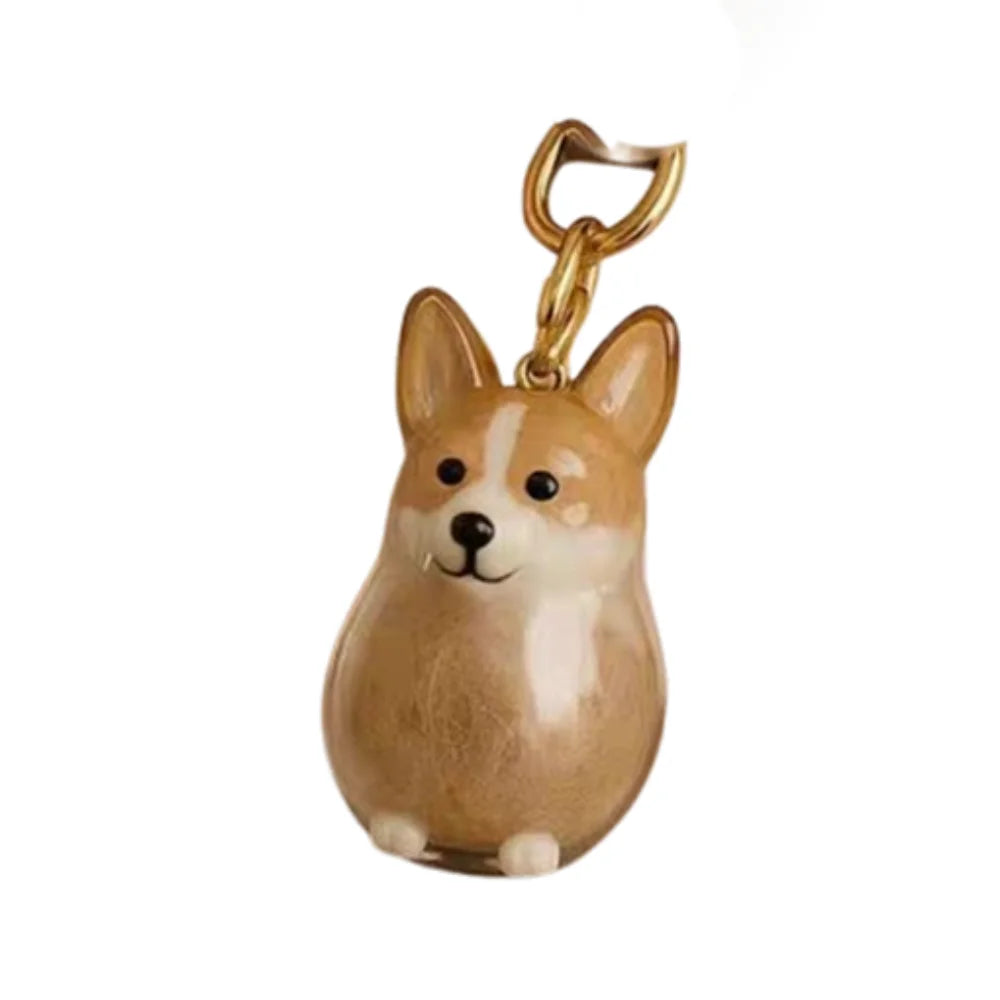 Dog Shape Dog Hair Storage Box Transparent Hair Grooming Pet Hair Keychain DIY Handmade Acrylic Puppy Pendants Backpack