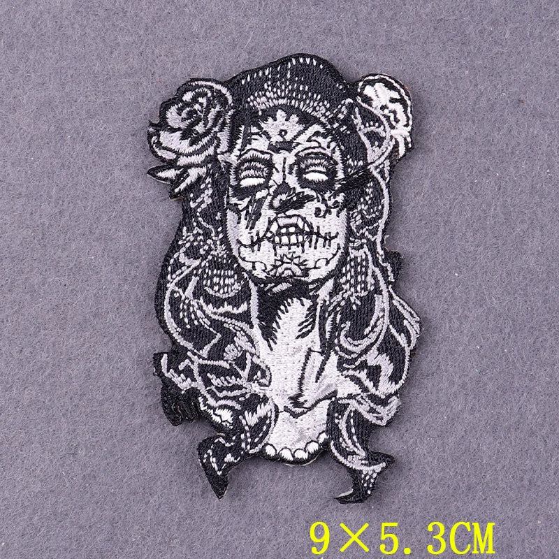 Devil Patch Iron On Patches For Clothing Thermoadhesive Patches On Clothes DIY Gothic Embroidery Patch Stripe Badges On Backpack