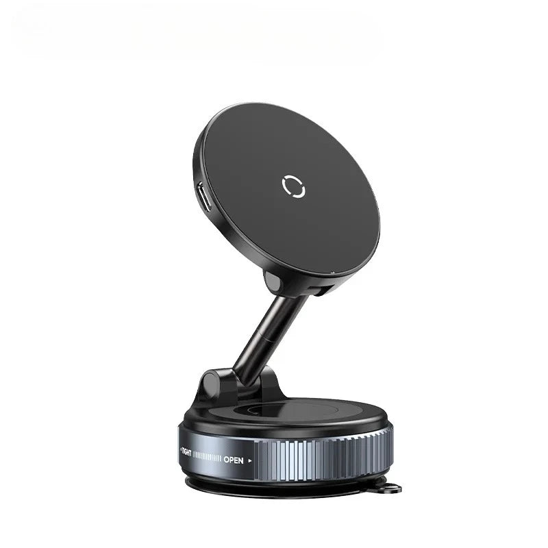 Super Strong Magnetic Car Wireless Charger Phone Holder 360° Rotation Vacuum Suction Cup For iPhone 12-17 Series Fast Charging
