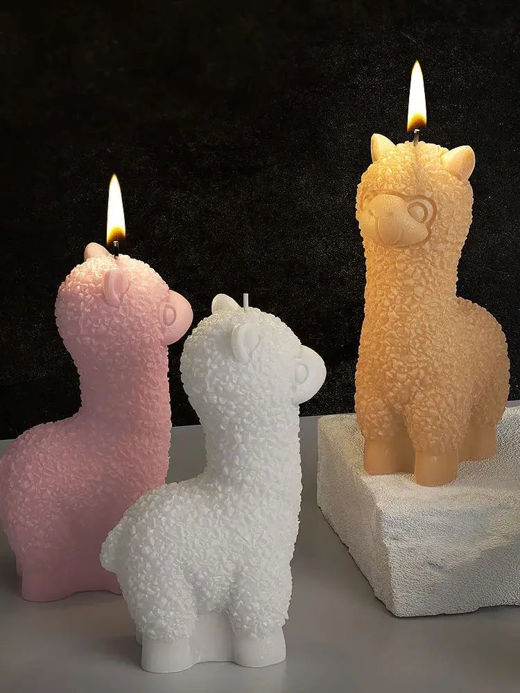 3D Alpacas Silicone Candle Mold DIY Cute Animal Scented Gypsum Soap Craft Gifts Making Resin Plaster Molds Home Decor Supplies