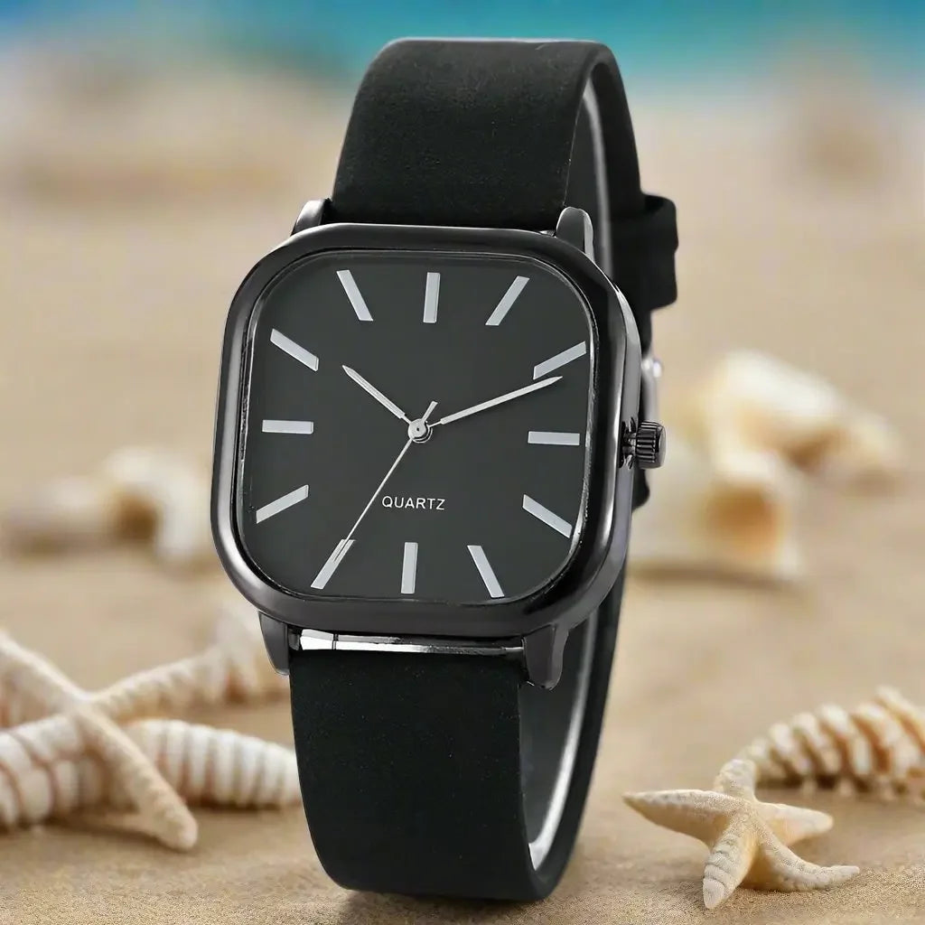 Simple Leather Watch Men Women Quartz Wristwatch Fashion Elegant
