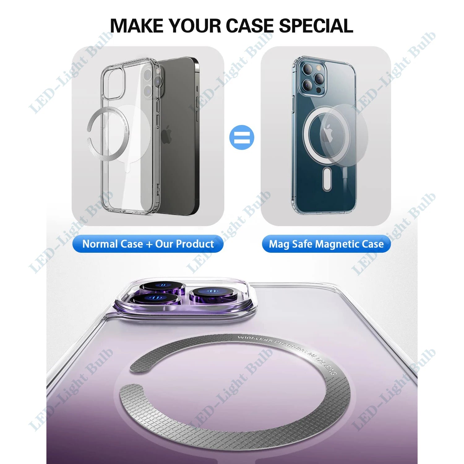 6Pcs for Magsafe Magnetic Plate Ring Universal Metal Sticker Support Wireless Charger Metal Plate Sheet for Magnet Car Holder