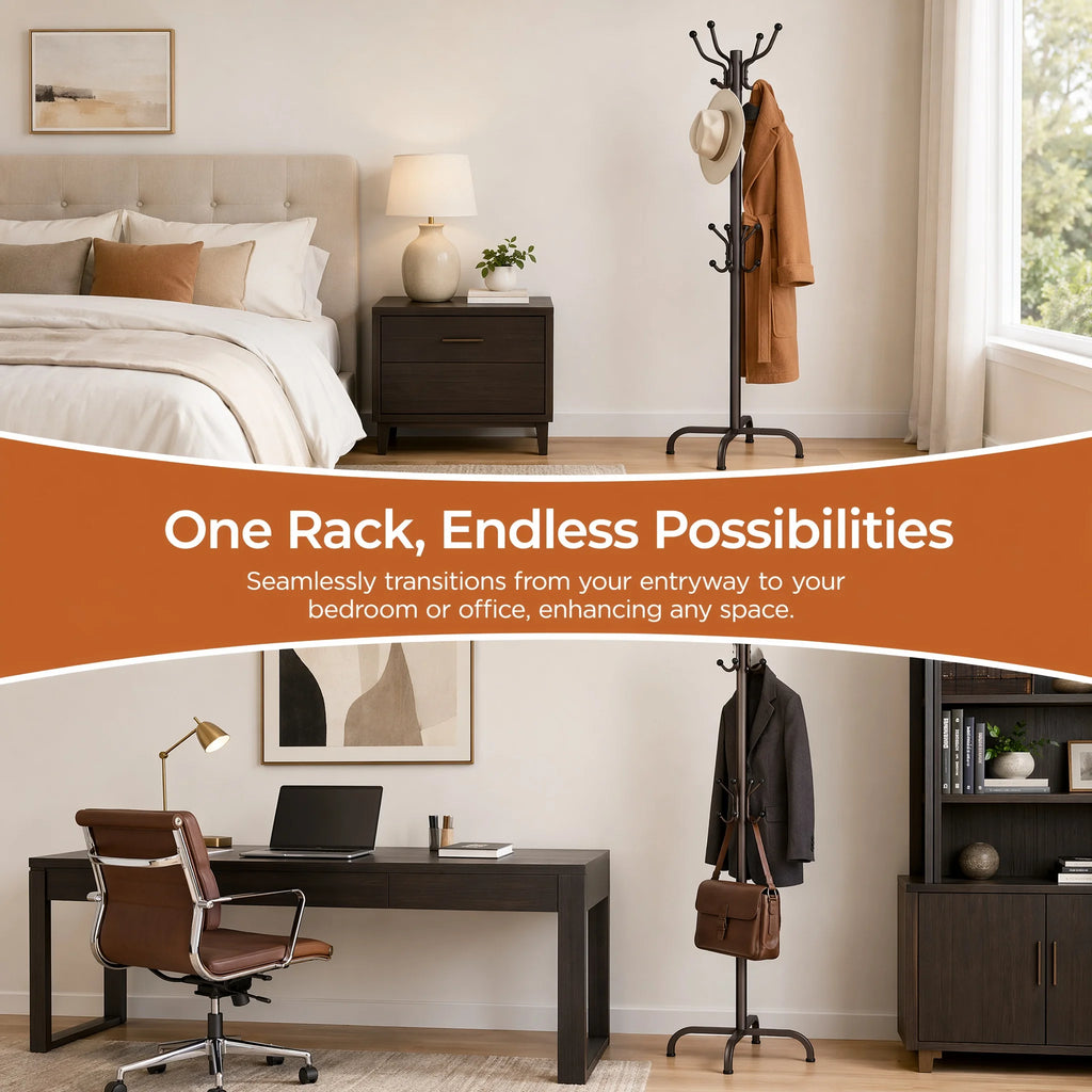 1/2Pcs Coat Rack with 14 Hooks