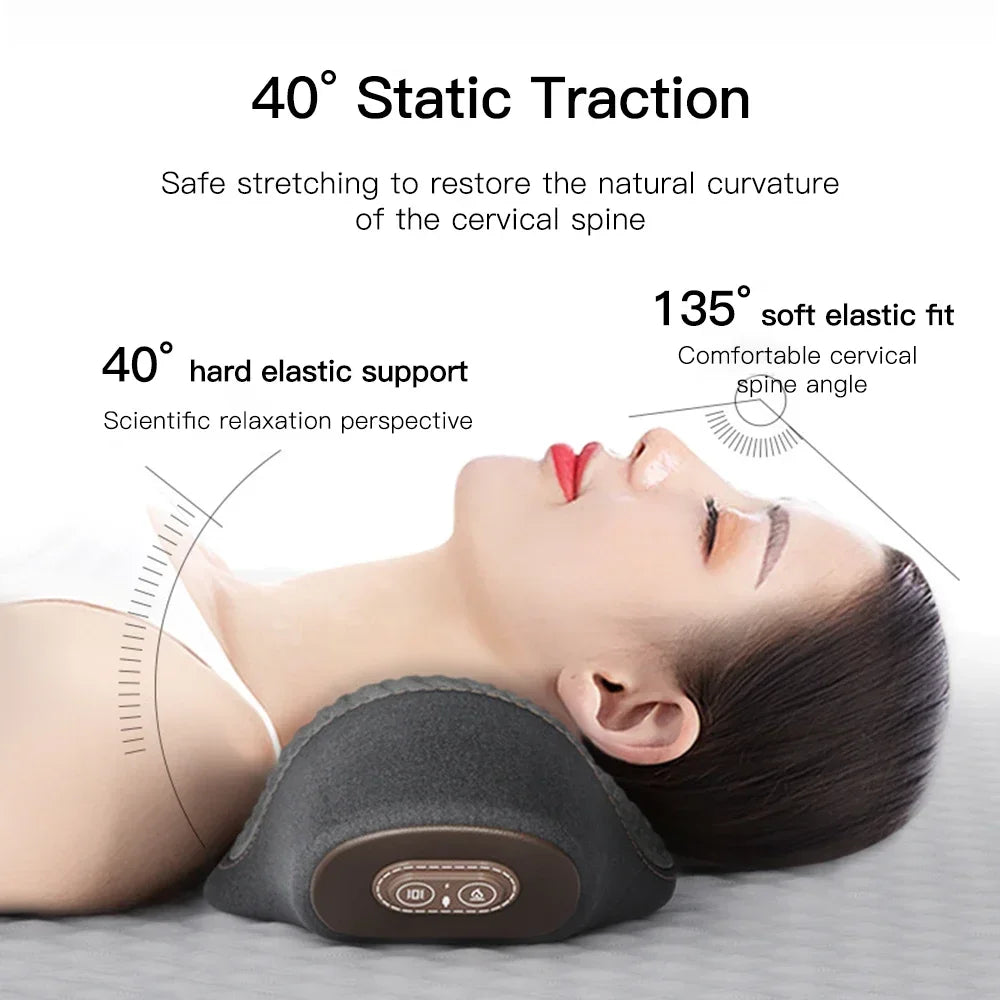 Electric Neck Massager Pillow Cervical Stretcher Heating Vibration Massage